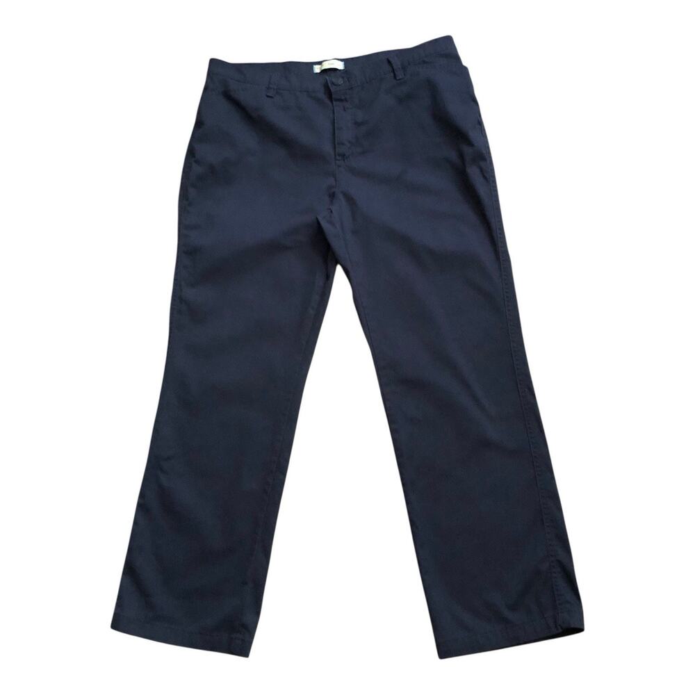 Riders By Lee Pants Womens 16P Navy Blue Straight Leg Stretch Easy Care Petite
